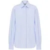 Moschino Striped Poplin Shirt Goose Embroidery