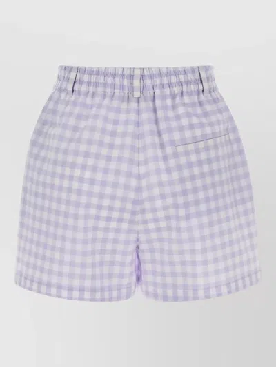 Moschino Cotton Shorts Button Detail Back Pocket In Blue