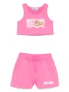 Moschino Cotton Shorts Set In Pink