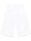Moschino High-waisted White Denim Bermuda Shorts In White