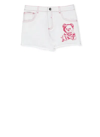 Moschino Kids' Cotton Shorts In White