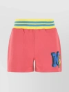 MOSCHINO COTTON SHORTS WITH STRETCH WAISTBAND AND STRIPED DETAIL
