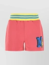 Moschino Cotton Shorts With Stretch Waistband And Striped Detail