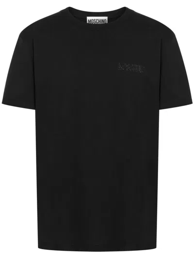 Moschino T-shirt Mit Vorstehendem Logo In Black