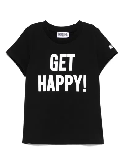Moschino Kids' Cotton T-shirt In Black