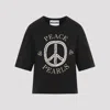 Moschino Black Cotton Logo Print T-shirts In Black