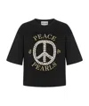Moschino Black Cotton Logo Print T-shirts In Black