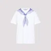 Moschino T-shirt In Interlock Di Cotone Con Stampa In White