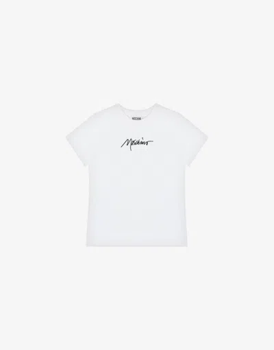 Moschino Cotton T-shirt Logo Embroidery In White