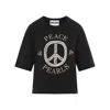 Moschino Black Cotton Logo Print T-shirts In Black