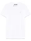 Moschino Crew Neck Embroidered Design T-shirt In White