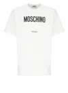 Moschino Cotton T-shirt With Contrasting Logo Detail In White