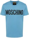 Moschino Blue Printed-logo T-shirt In Sky Blue