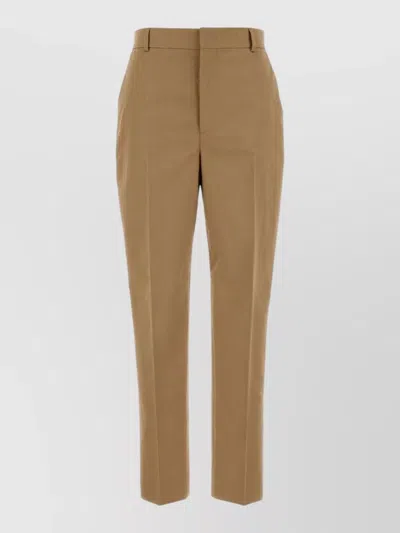 Moschino Cotton Tailored Pants Front Crease Belt Loops In Brown