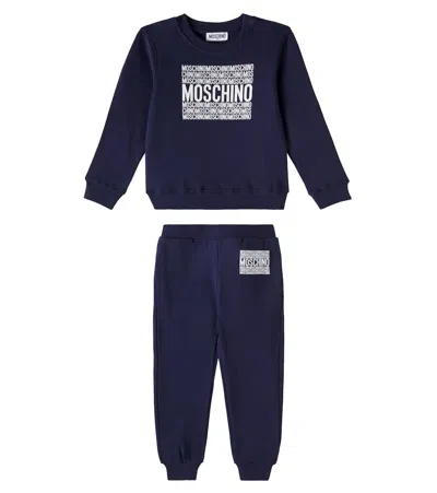 Moschino Kids' Cotton Tracksuit In Blau