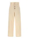 Moschino Ankle-length Cotton Gabardine Trousers With High Waist