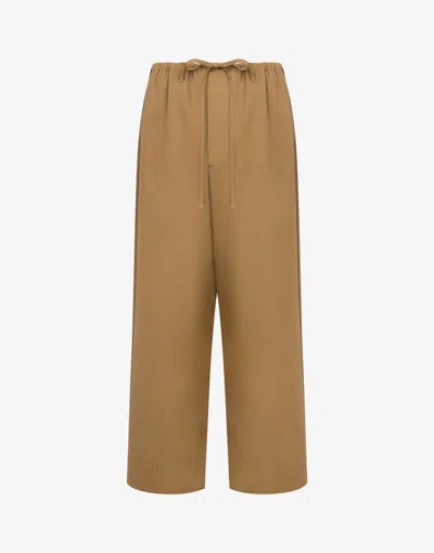 Moschino Cotton Twill Trousers In Brown