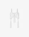 Moschino Cotton Voile And Silk Crop Top In White