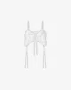 Moschino Cotton Voile And Silk Crop Top In White