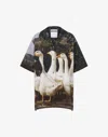 Moschino Cotton Voile Shirt Goose Print In Multi