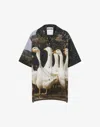 Moschino Cotton Voile Shirt Goose Print In Multi
