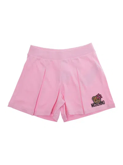 Moschino Cotton With Front Pockets Shorts In Pink
