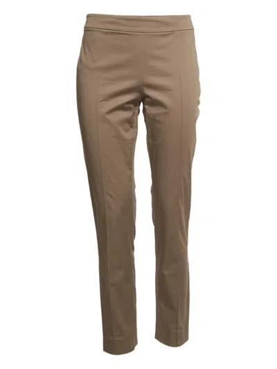 Pre-owned Moschino Cotton-blend Trousers In Brown
