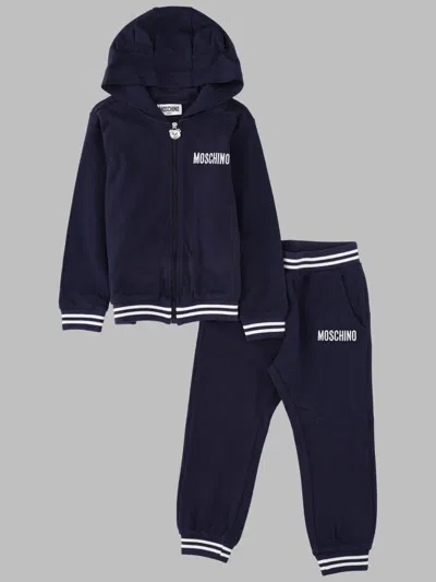 Moschino Cotton-elastane Sweatshirt And Pants Set In Blue
