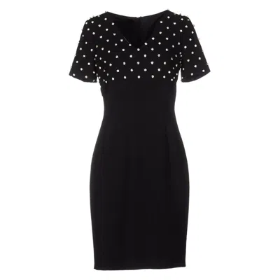 Pre-owned Moschino Coutur Jeremy Scott Barbie Crystal Diamonds Black Crepe Dress 42 It
