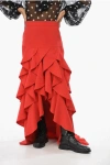 Moschino Skirt In Crepe With Ruffles In Red