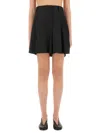Moschino Couture Asymmetrical Wool Shorts In Black