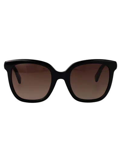 Moschino Couture Black Acetate Sunglasses In Brown
