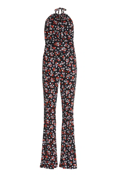 Moschino Couture Black All Over Print Halterneck Jumpsuit For Women