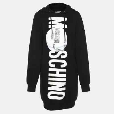 Pre-owned Moschino Black Cotton Logo Printed Sweatshirt S