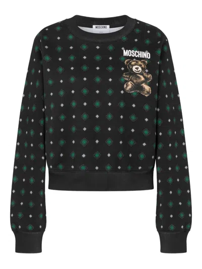Moschino Couture Black Cotton Organic Sweatshirt In Blue