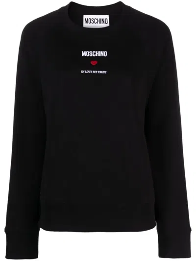 Moschino Couture Black Cotton Sweatshirt