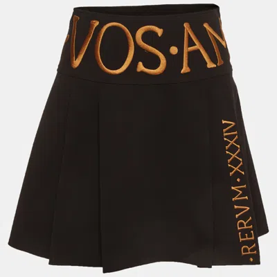 Pre-owned Moschino Couture Black Embroidered Pleated Mini Skirt S