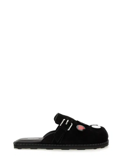 Moschino Couture Black Leather Flats