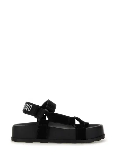 Moschino Couture Black Leather Sandals