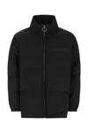 Moschino Quilted High Collar Jacket With Elasticated Cuffs In Black