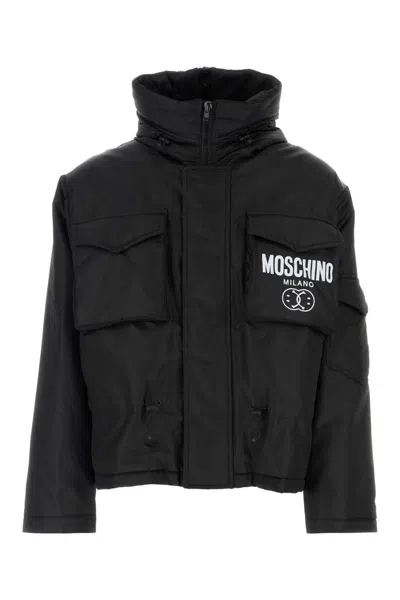 MOSCHINO MOSCHINO COUTURE BLACK NYLON PADDED JACKET