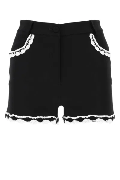 Moschino Couture Black Stretch Crepe Shorts