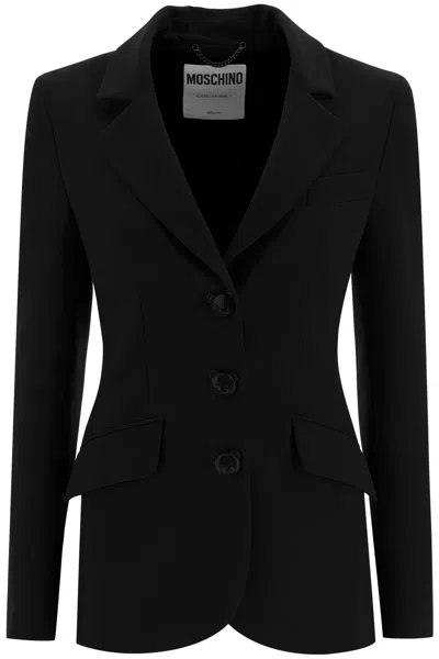Moschino Couture Black Teddy Bear Button Blazer For Women