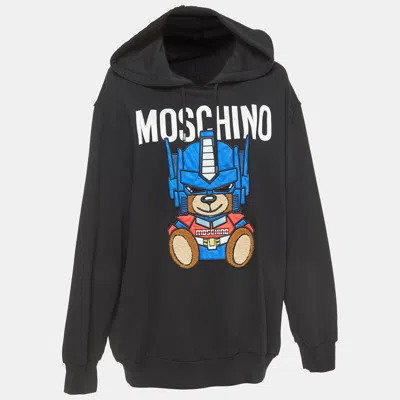Moschino Couture Black Transformer Teddy Cotton Hoodie