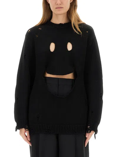 Moschino Couture Black Wool Sweatshirt