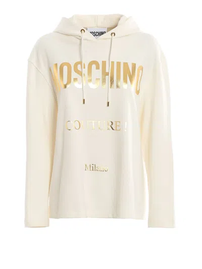 Moschino Couture ! Print Hoodie In Blanco