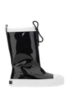 Moschino Glossy High-shaft Boots With Contrasting Sole