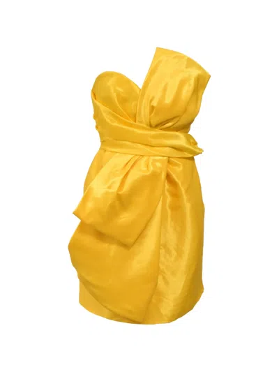 Pre-owned Moschino Couture Bow-detail Dress In Yellow