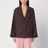 Moschino Couture Printed Silk Shirt In Brown
