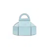 Moschino Cake Box Top Handle Leather Handbag In Blue